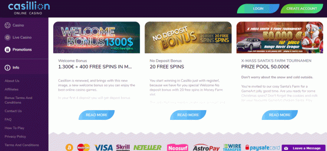 no deposit casino bonus list