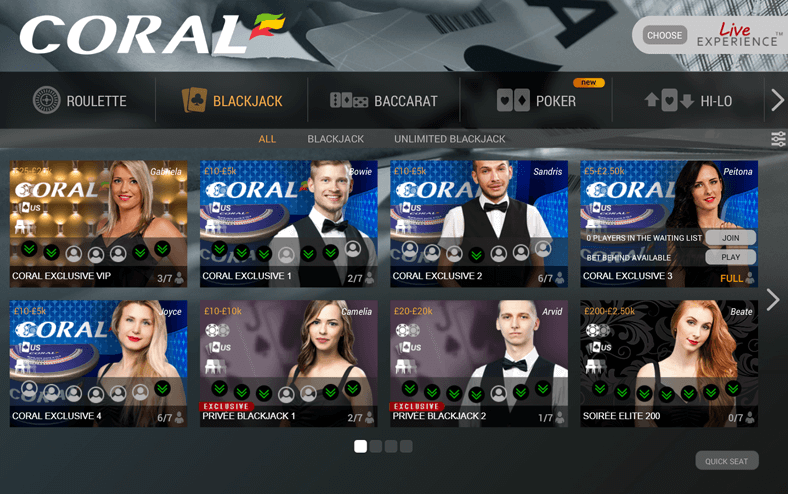 types of casino games list